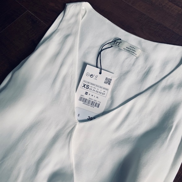 NWT Zara White Lace Tie Blouse - Picture 3 of 3